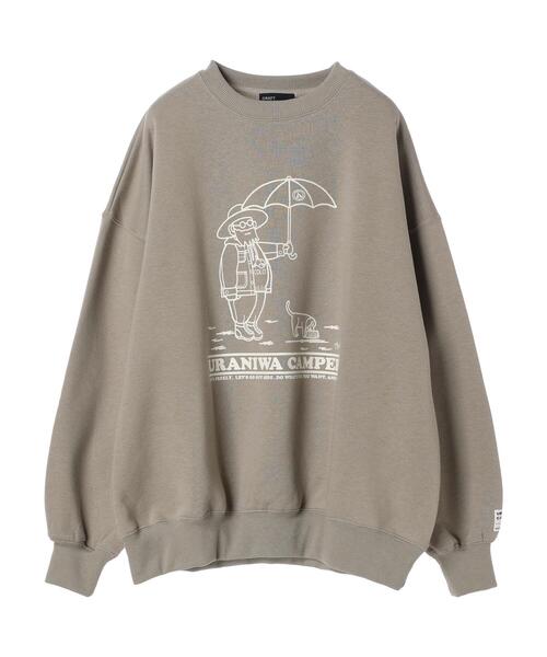 CRAFT STANDARD BOUTIQUE（クラフトスタンダードブティック）の「URANIWA　CAMPERS　SWEAT（スウェット・レディース・グレイッシュベージュ/チャコールグレー/アイボリー・M/L）」の16枚目の写真