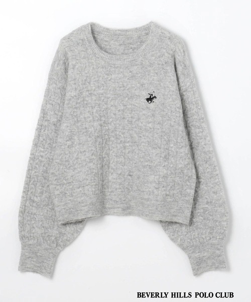 BEVERLY HILLS POLO CLUB（ビバリーヒルズポロクラブ）の「【BEVERLY HILLS POLO CLUB】ケーブルニットプルオーバー（ニット/セーター・レディース・ネイビー/ベージュ/グレー/オフホワイト・MEDIUM/SMALL）」の6枚目の写真