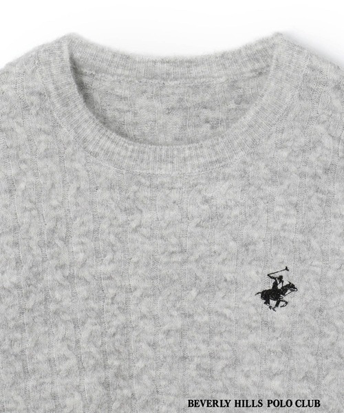 BEVERLY HILLS POLO CLUB（ビバリーヒルズポロクラブ）の「【BEVERLY HILLS POLO CLUB】ケーブルニットプルオーバー（ニット/セーター・レディース・ネイビー/ベージュ/グレー/オフホワイト・MEDIUM/SMALL）」の10枚目の写真