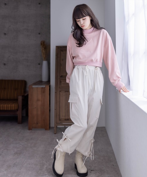 clear（クリア）の「裾サイドリボンカーゴパンツ[低身長用サイズ有]（カーゴパンツ・レディース・ピンク/ブラック/アイボリー・F/XS）」の18枚目の写真