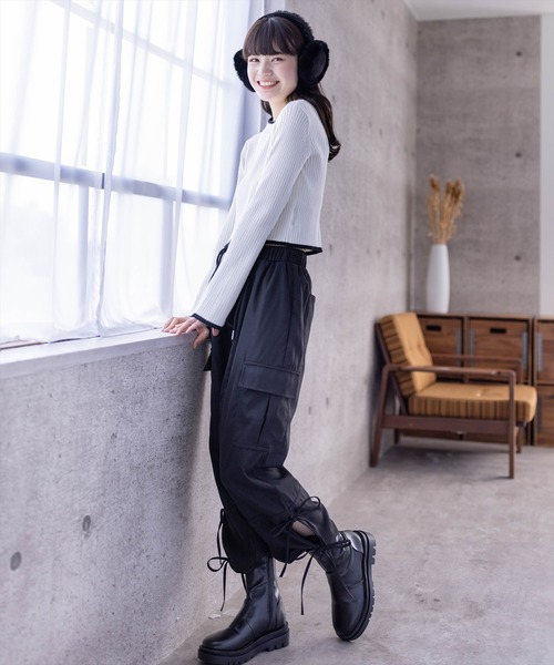 clear（クリア）の「裾サイドリボンカーゴパンツ[低身長用サイズ有