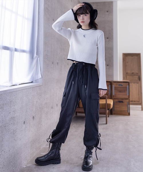 clear（クリア）の「裾サイドリボンカーゴパンツ[低身長用サイズ有