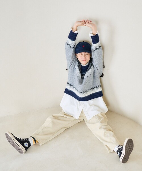 FREAK'S STORE（フリークスストア）の「シャギー ノルディックニット（ニット/セーター・レディース・ピンク/ベージュ/グレー・ﾌﾘ-）」の6枚目の写真