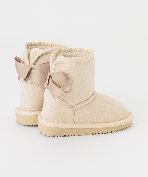 petit main(プティマイン)の「リボンムートンブーツ(スニーカー・キッズ・モカ/ブラック/ベージュ/シルバー・16cm/18cm/17cm/19cm/15cm/14cm)」の10枚目の写真