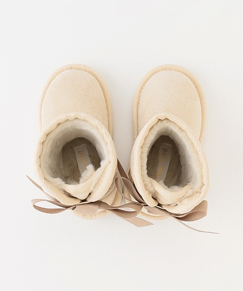 petit main(プティマイン)の「リボンムートンブーツ(スニーカー・キッズ・モカ/ブラック/ベージュ/シルバー・16cm/18cm/17cm/19cm/15cm/14cm)」の15枚目の写真