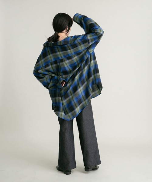 KBF（ケイビーエフ）の「BIGチェックシャツ（シャツ/ブラウス・レディース・グリーン系その他/ベージュ系その他/オレンジ系その他・ONE）」の21枚目の写真