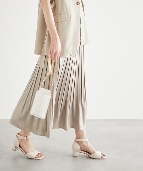 ROPE' PICNIC（ロペピクニック）の「新色追加/ブライトラメプリーツスカート（スカート・レディース・ベージュ/ライトグレー/イエロー系その他3/ライトグリーン・38）」の4枚目の写真