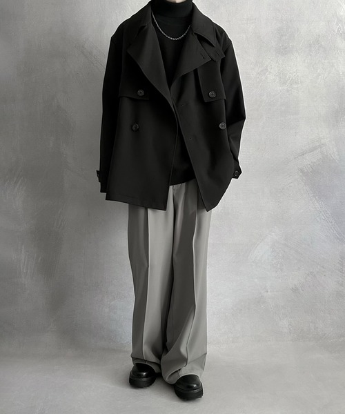 SERACE(セラス)の「【SERACE】Wide drape pin tuck flare slacks / ワイドドレープピンタックフレアスラックス(スラックス・メンズ・ブラック/オフホワイト/アッシュグレー・L/M)」の14枚目の写真