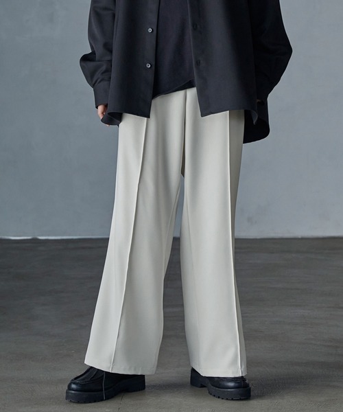 【タグ付き】PRADA フレアスラックス　グレー タグ付き】PRADA フレアスラックス グレー
