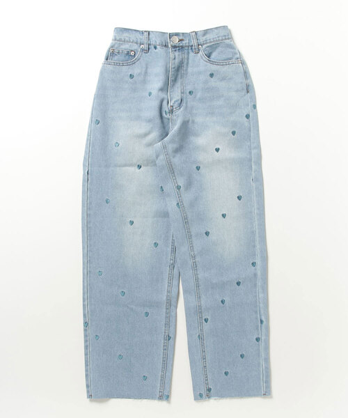 Per sist ence(パーシエンス)の「ハート刺繍デニムハイウエストパンツ(デニムパンツ・レディース・ブルー/インディゴブルー/ブラック・FREE)」の14枚目の写真