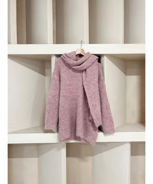JUMELLE(ジュメロ)の「【セットアイテム】muffler set knit(ニット/セーター・レディース・モカ/グリーン/ピンク・FREE)」の9枚目の写真