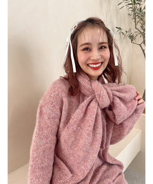 JUMELLE(ジュメロ)の「【セットアイテム】muffler set knit(ニット/セーター・レディース・モカ/グリーン/ピンク・FREE)」の11枚目の写真