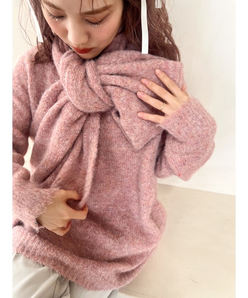 JUMELLE(ジュメロ)の「【セットアイテム】muffler set knit(ニット/セーター・レディース・モカ/グリーン/ピンク・FREE)」の16枚目の写真