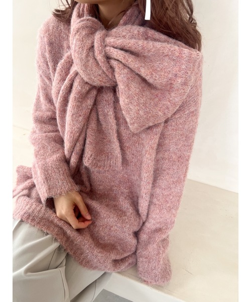JUMELLE(ジュメロ)の「【セットアイテム】muffler set knit(ニット/セーター・レディース・モカ/グリーン/ピンク・FREE)」の21枚目の写真