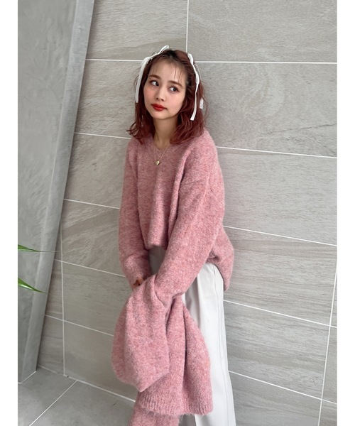 JUMELLE(ジュメロ)の「【セットアイテム】muffler set knit(ニット/セーター・レディース・モカ/グリーン/ピンク・FREE)」の10枚目の写真
