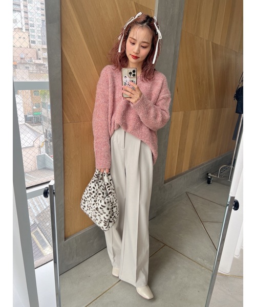 JUMELLE(ジュメロ)の「【セットアイテム】muffler set knit(ニット/セーター・レディース・モカ/グリーン/ピンク・FREE)」の8枚目の写真