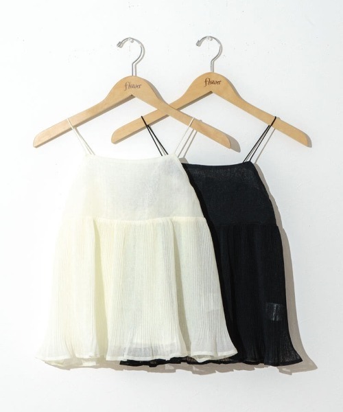 flower（フラワー）の「バレエプリーツビスチェ（キャミソール・レディース・アイボリー/ブラック・FREE）」の3枚目の写真