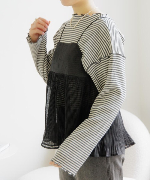 flower（フラワー）の「バレエプリーツビスチェ（キャミソール・レディース・アイボリー/ブラック・FREE）」の16枚目の写真