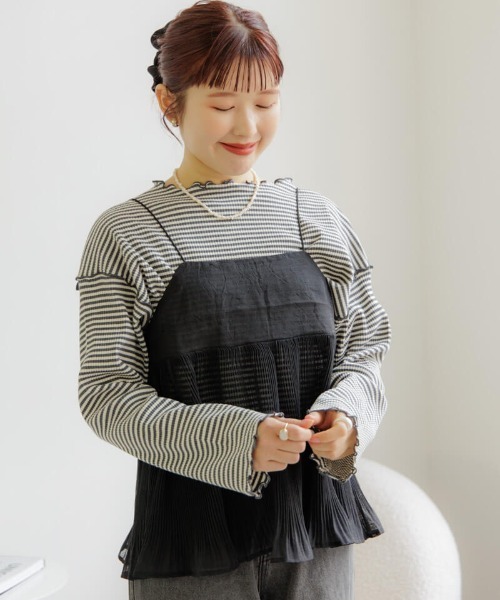 flower（フラワー）の「バレエプリーツビスチェ（キャミソール・レディース・アイボリー/ブラック・FREE）」の17枚目の写真