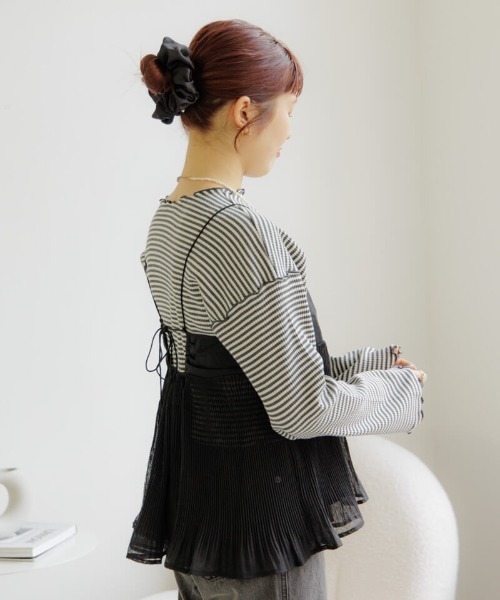 flower（フラワー）の「バレエプリーツビスチェ（キャミソール・レディース・アイボリー/ブラック・FREE）」の18枚目の写真