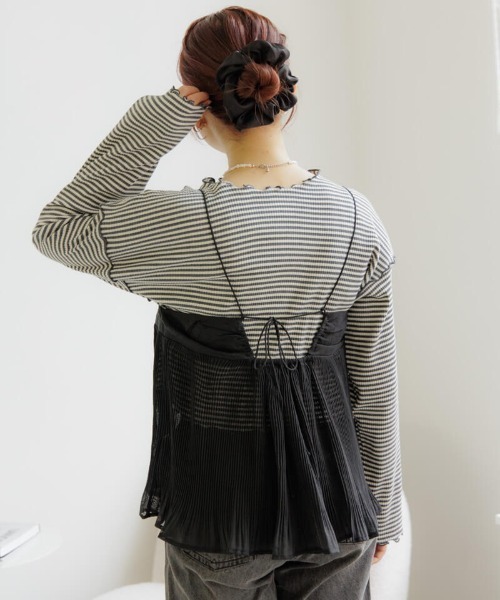 flower（フラワー）の「バレエプリーツビスチェ（キャミソール・レディース・アイボリー/ブラック・FREE）」の19枚目の写真