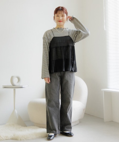 flower（フラワー）の「バレエプリーツビスチェ（キャミソール・レディース・アイボリー/ブラック・FREE）」の20枚目の写真