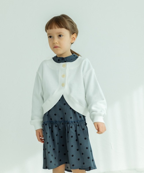 pairmanon（ペアマノン）の「裏毛 前後2WAY ショート丈カーディガン（カーディガン/ボレロ・キッズ・ブラック/グレー/ホワイト・110/130/120/150/100/90/140）」の2枚目の写真