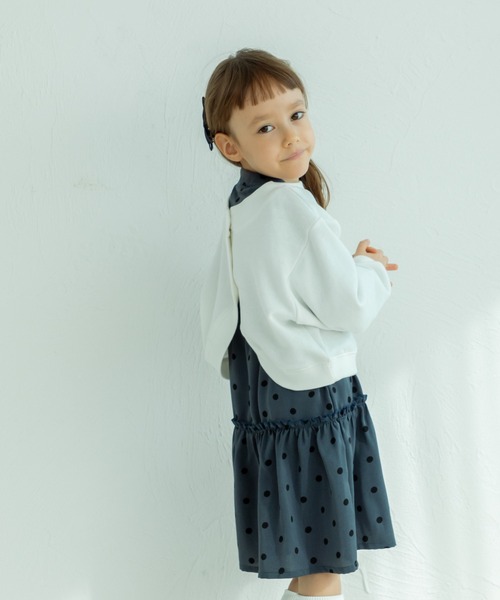 pairmanon（ペアマノン）の「裏毛 前後2WAY ショート丈カーディガン（カーディガン/ボレロ・キッズ・ブラック/グレー/ホワイト・110/130/120/150/100/90/140）」の10枚目の写真