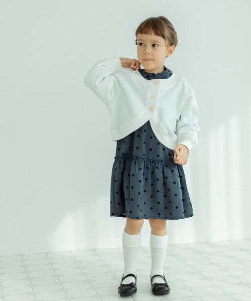 pairmanon（ペアマノン）の「裏毛 前後2WAY ショート丈カーディガン（カーディガン/ボレロ・キッズ・ブラック/グレー/ホワイト・110/130/120/150/100/90/140）」の7枚目の写真