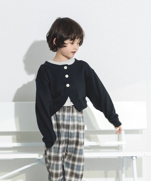 pairmanon（ペアマノン）の「裏毛 前後2WAY ショート丈カーディガン（カーディガン/ボレロ・キッズ・ブラック/グレー/ホワイト・110/130/120/150/100/90/140）」の5枚目の写真