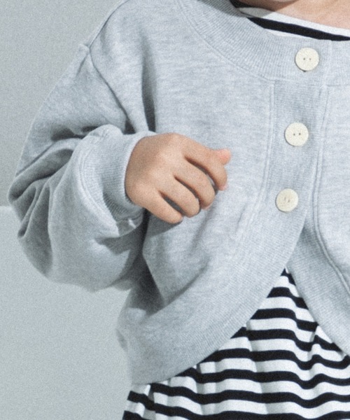 pairmanon（ペアマノン）の「裏毛 前後2WAY ショート丈カーディガン（カーディガン/ボレロ・キッズ・ブラック/グレー/ホワイト・110/130/120/150/100/90/140）」の12枚目の写真