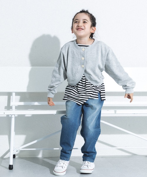 pairmanon（ペアマノン）の「裏毛 前後2WAY ショート丈カーディガン（カーディガン/ボレロ・キッズ・ブラック/グレー/ホワイト・110/130/120/150/100/90/140）」の11枚目の写真