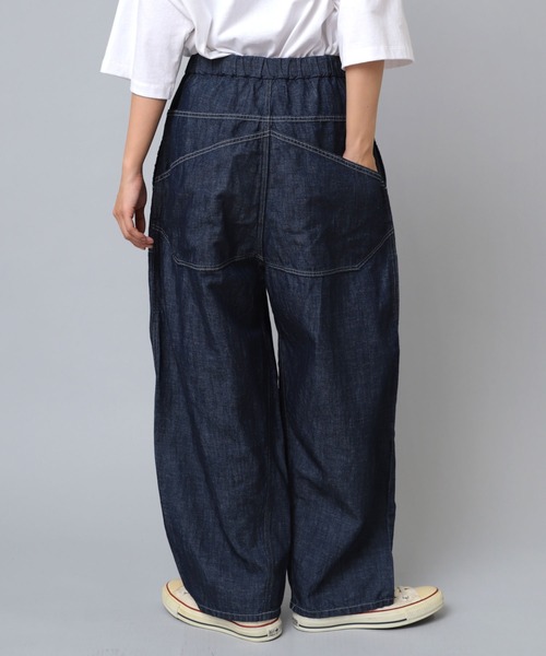 R4296 綿麻デニムのPJ'Sクロップドパンツ(F デニムワン