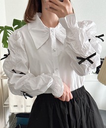 Chick | Gather Sleeve Ribbon Blouse / ギャザースリーブリボンブラウス(シャツ/ブラウス)
