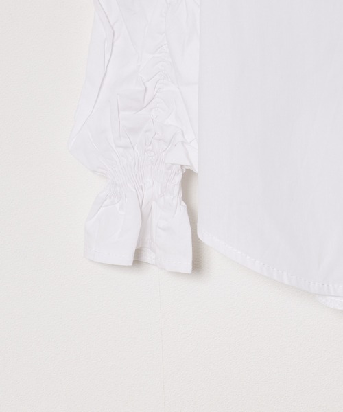 Chick（チック）の「Gather Sleeve Ribbon Blouse / ギャザースリーブリボンブラウス（シャツ/ブラウス・レディース・ホワイト・S/M/L）」の6枚目の写真