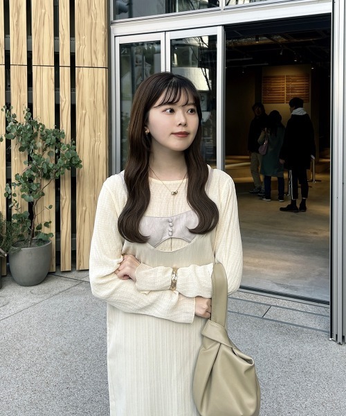 Bab(バブ)の「【nao×Bab】シャドーストライプキャミワンピース(ワンピース・レディース・ベージュ/ホワイト系その他/ブラウン・S/M)」の4枚目の写真