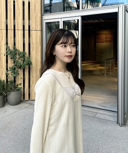 Bab(バブ)の「【nao×Bab】シャドーストライプキャミワンピース(ワンピース・レディース・ベージュ/ホワイト系その他/ブラウン・S/M)」の6枚目の写真
