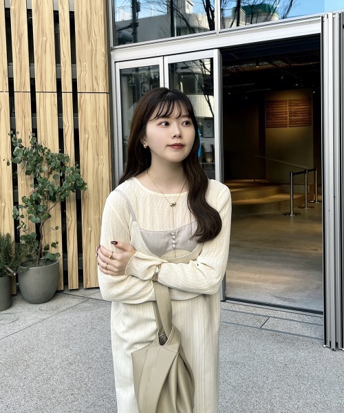 Bab(バブ)の「【nao×Bab】シャドーストライプキャミワンピース(ワンピース・レディース・ベージュ/ホワイト系その他/ブラウン・S/M)」の8枚目の写真