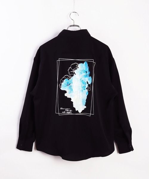 WESTSEA(ウエストシー)の「フラワープリント とろみシャツ 長袖(シャツ/ブラウス・メンズ・ホワイト/ブラック系その他/ブルー系その他/ホワイト系その他/ブラック/ブルー・M/L)」の8枚目の写真