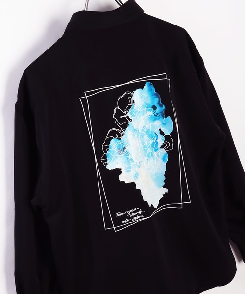 WESTSEA(ウエストシー)の「フラワープリント とろみシャツ 長袖(シャツ/ブラウス・メンズ・ホワイト/ブラック系その他/ブルー系その他/ホワイト系その他/ブラック/ブルー・M/L)」の9枚目の写真