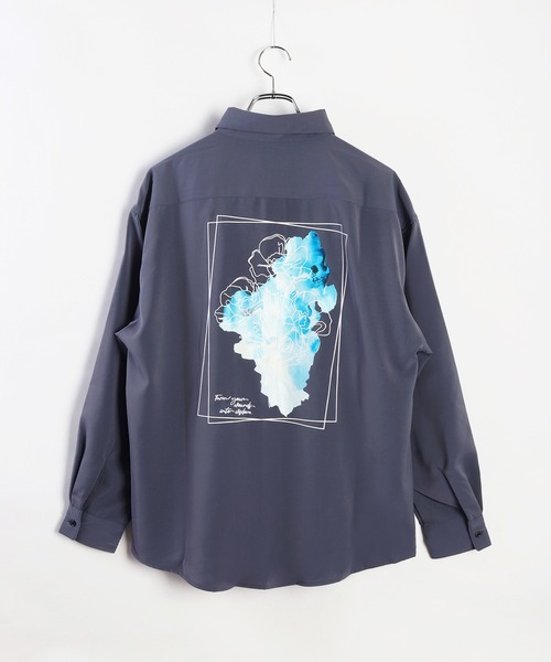 WESTSEA(ウエストシー)の「フラワープリント とろみシャツ 長袖(シャツ/ブラウス・メンズ・ホワイト/ブラック系その他/ブルー系その他/ホワイト系その他/ブラック/ブルー・M/L)」の14枚目の写真