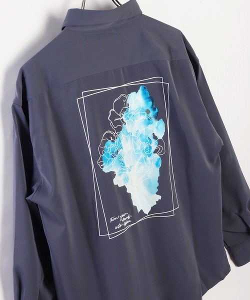 WESTSEA(ウエストシー)の「フラワープリント とろみシャツ 長袖(シャツ/ブラウス・メンズ・ホワイト/ブラック系その他/ブルー系その他/ホワイト系その他/ブラック/ブルー・M/L)」の15枚目の写真