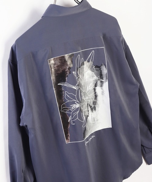 WESTSEA(ウエストシー)の「フラワープリント とろみシャツ 長袖(シャツ/ブラウス・メンズ・ホワイト/ブラック系その他/ブルー系その他/ホワイト系その他/ブラック/ブルー・M/L)」の12枚目の写真