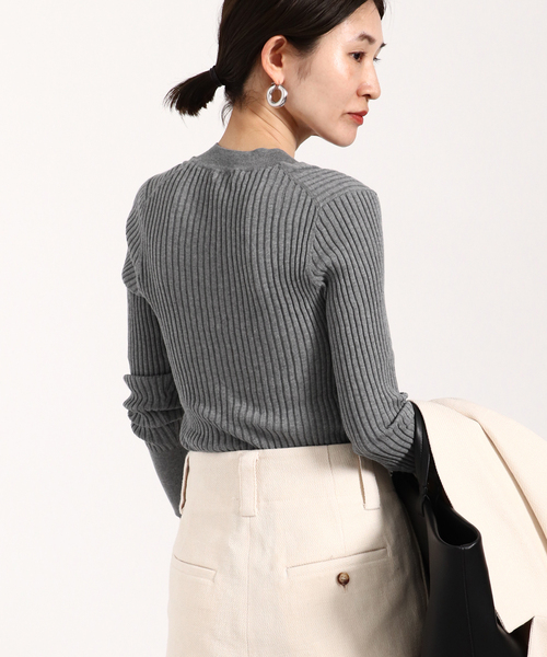 イタリア糸 リブVネックプルオーバー（ニット/セーター）｜VERMEIL par