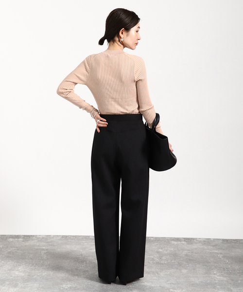 23AW VERMEIL par iena 2点セット　ツインニット イタリア糸 リブVネックプルオーバー（ニット/セーター）｜VERMEIL par