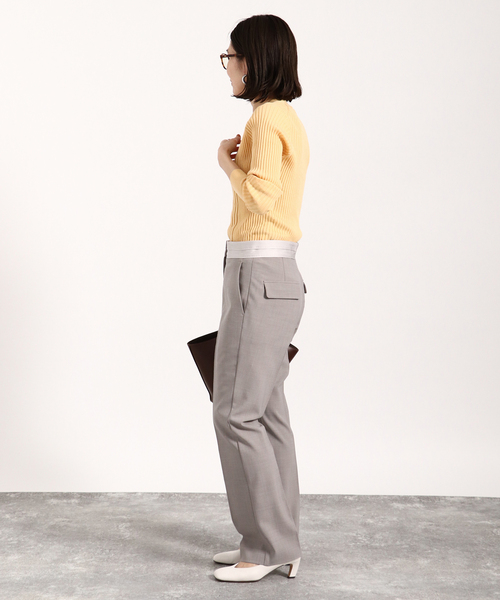 VERMEIL par iena（ヴェルメイユパーイエナ）の「イタリア糸 リブVネックプルオーバー（ニット/セーター・レディース・グレー/ベージュ/ネイビー/ラベンダー/ブラウン/イエロー・FREE）」の22枚目の写真