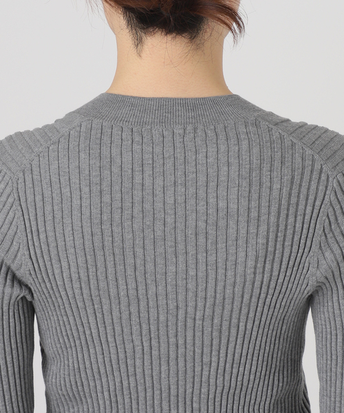 イタリア糸 リブVネックプルオーバー（ニット/セーター）｜VERMEIL par