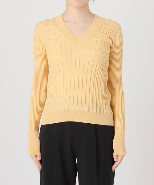 VERMEIL par iena イタリア糸 RIB Vネックプルオーバー イタリア糸 RIB Vネックプルオーバー（ニット／セーター