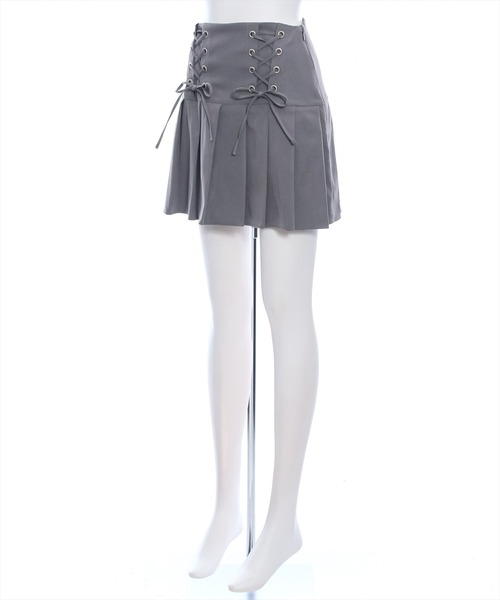 clear（クリア）の「サイドリボンハーフプリーツミニスカート（スカート・レディース・チャコールグレー/ブラック・S/M）」の5枚目の写真