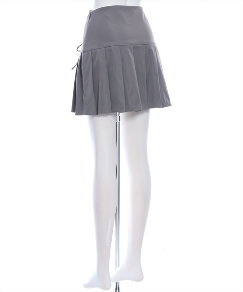 clear（クリア）の「サイドリボンハーフプリーツミニスカート（スカート・レディース・チャコールグレー/ブラック・S/M）」の7枚目の写真
